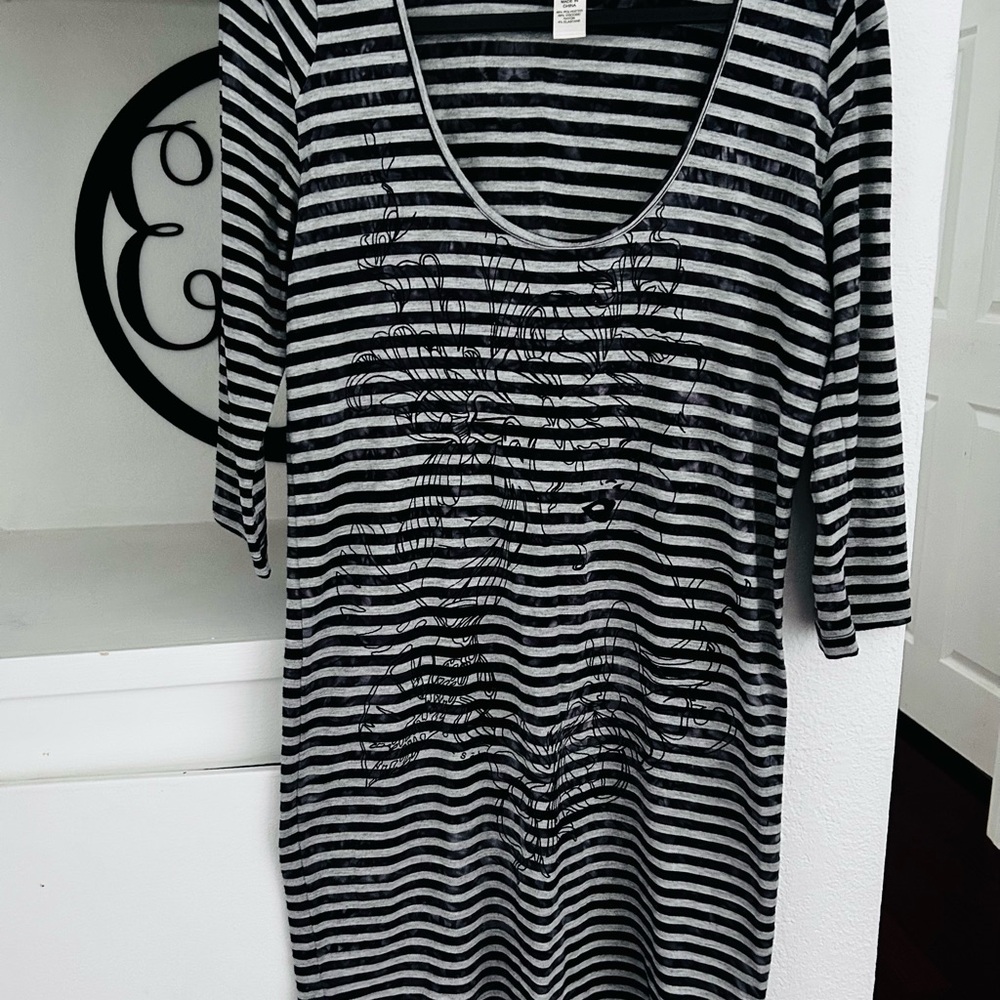 Diesel Striped Black and Gray Dress